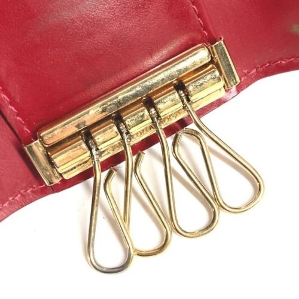 LOUIS VUITTON M91211 MonogramVernis Multicles4 key 4p Key Case Pomdamul Red - Picture 11 of 11